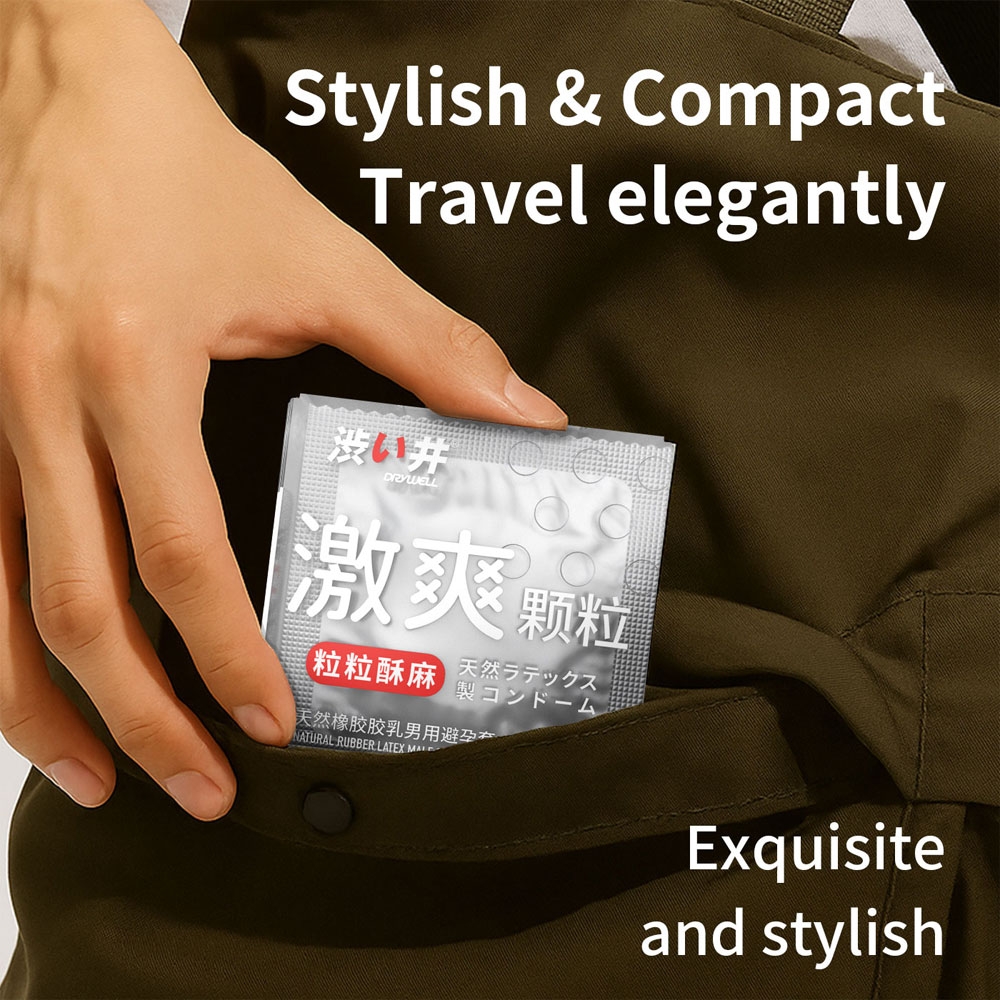 Bao Cao Su Nhám Drywell Naked Granule – Nhám Toàn Thân, Nhiều Gel – Hộp 6 Cái