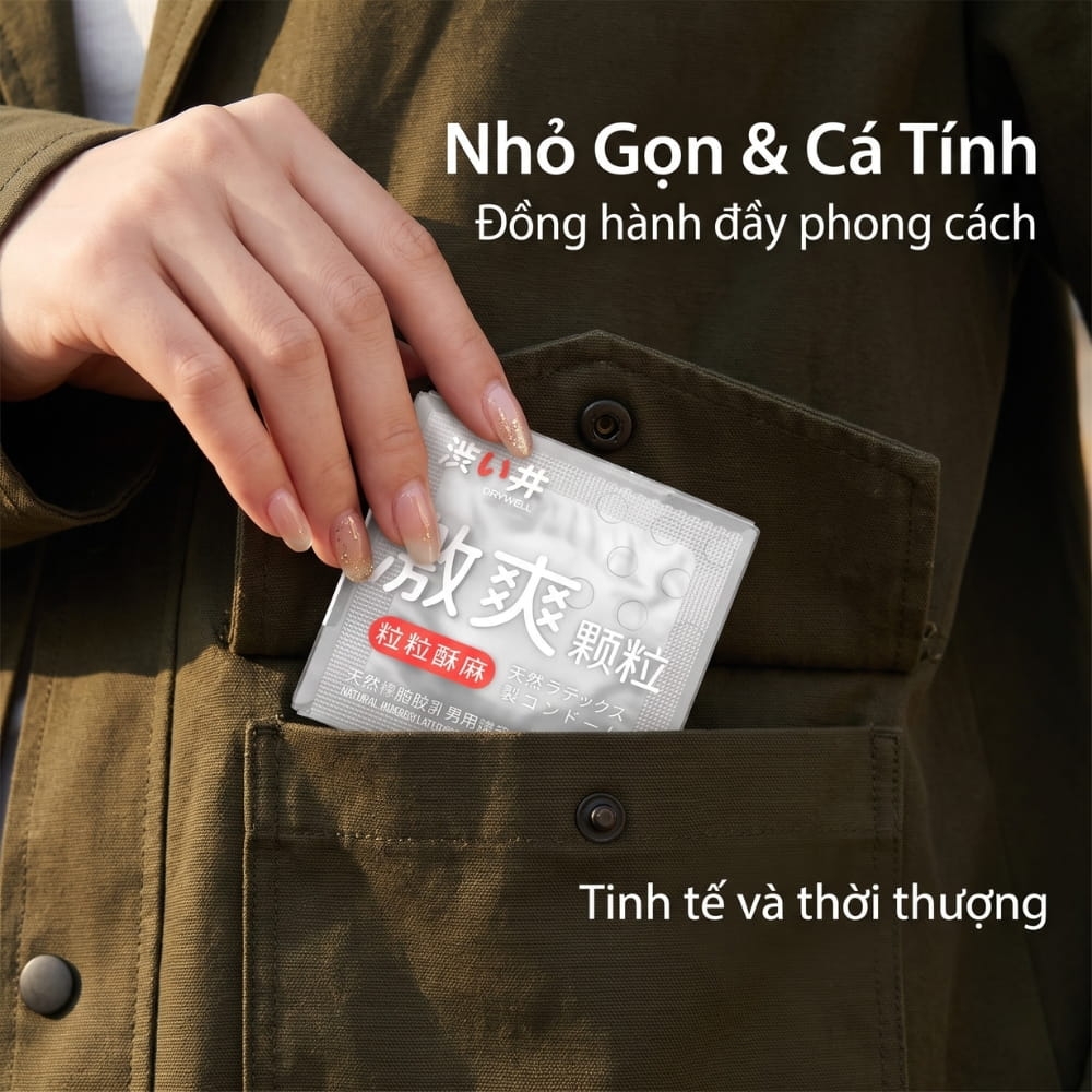 Bao cao su DryWell Naked Invisible 000 siêu mỏng hộp 6 chiếc