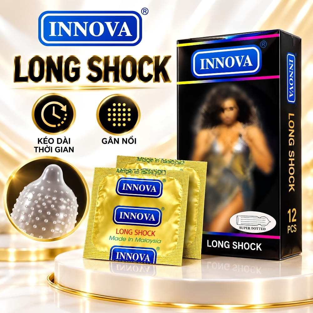 Bao cao su Innova Long Shock kéo dài thời gian hộp 12 chiếc
