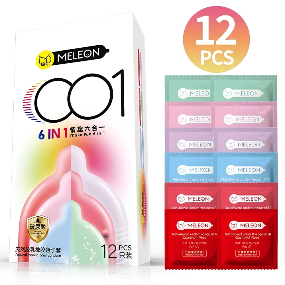 Bao cao su Meleon 001 6 in 1 siêu mỏng hộp 12 chiếc