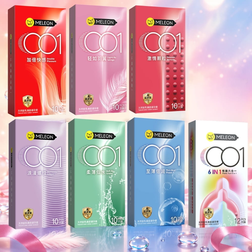 Bao cao su Meleon 001 6 in 1 siêu mỏng hộp 12 chiếc