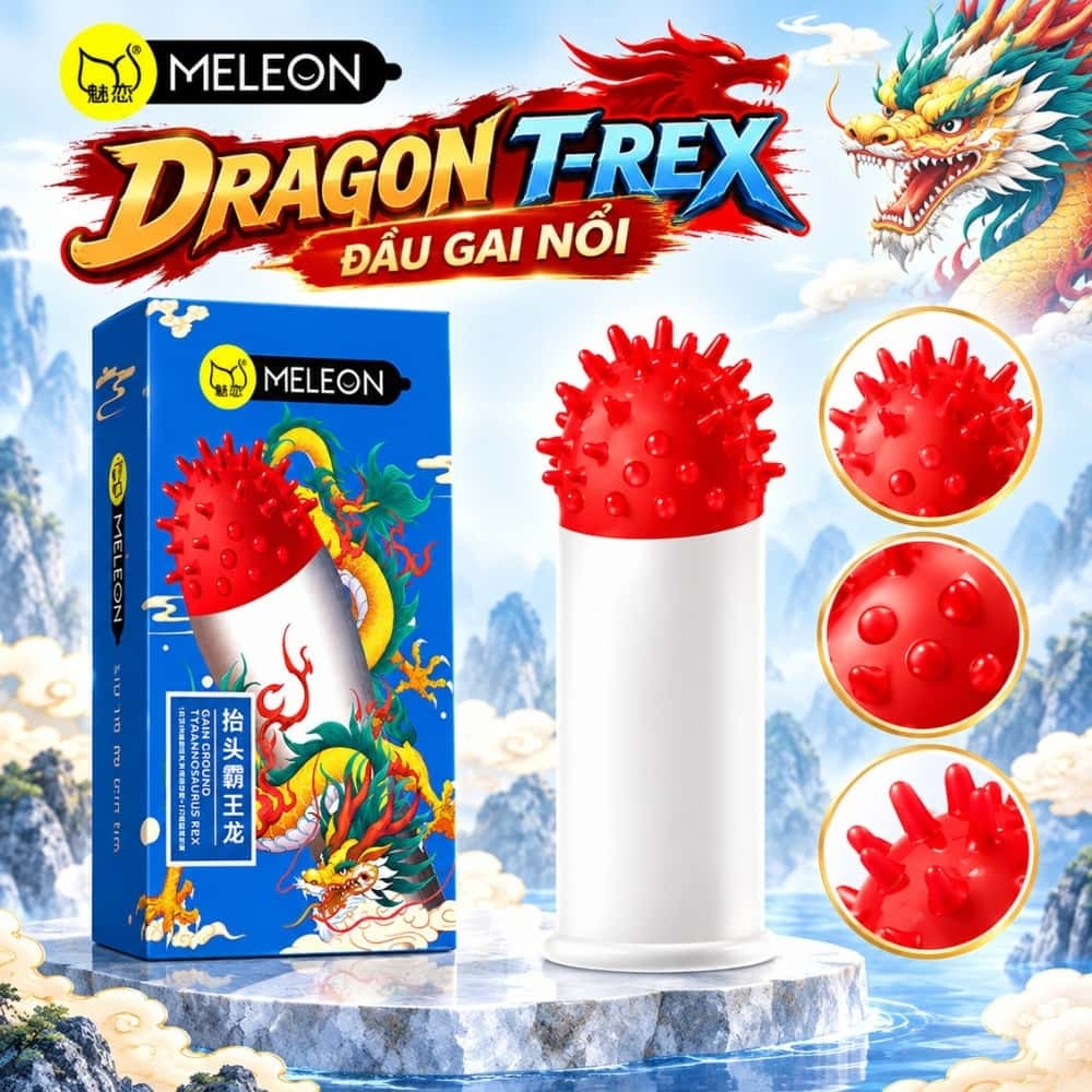 Bao cao su Meleon Dragon gai và bi lớn hộp 2 chiếc