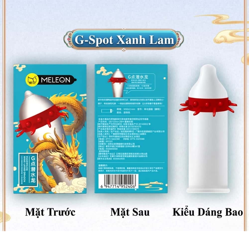 Bao cao su Meleon Dragon gai và bi lớn hộp 2 chiếc