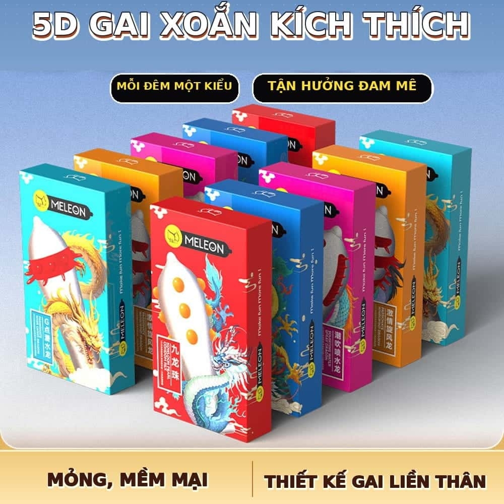 Bao cao su Meleon Dragon gai và bi lớn hộp 2 chiếc