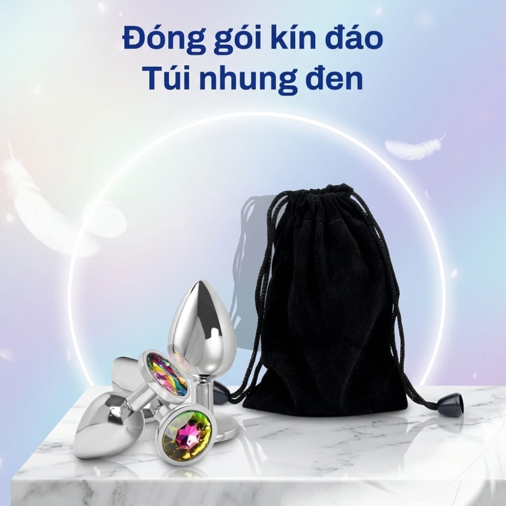 Plug hậu môn Inox Đính Đá