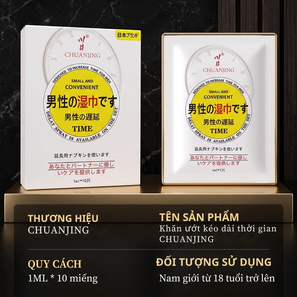 Khăn lau chống xuất tinh sớm ChuanJing Japanese Wipes 10s