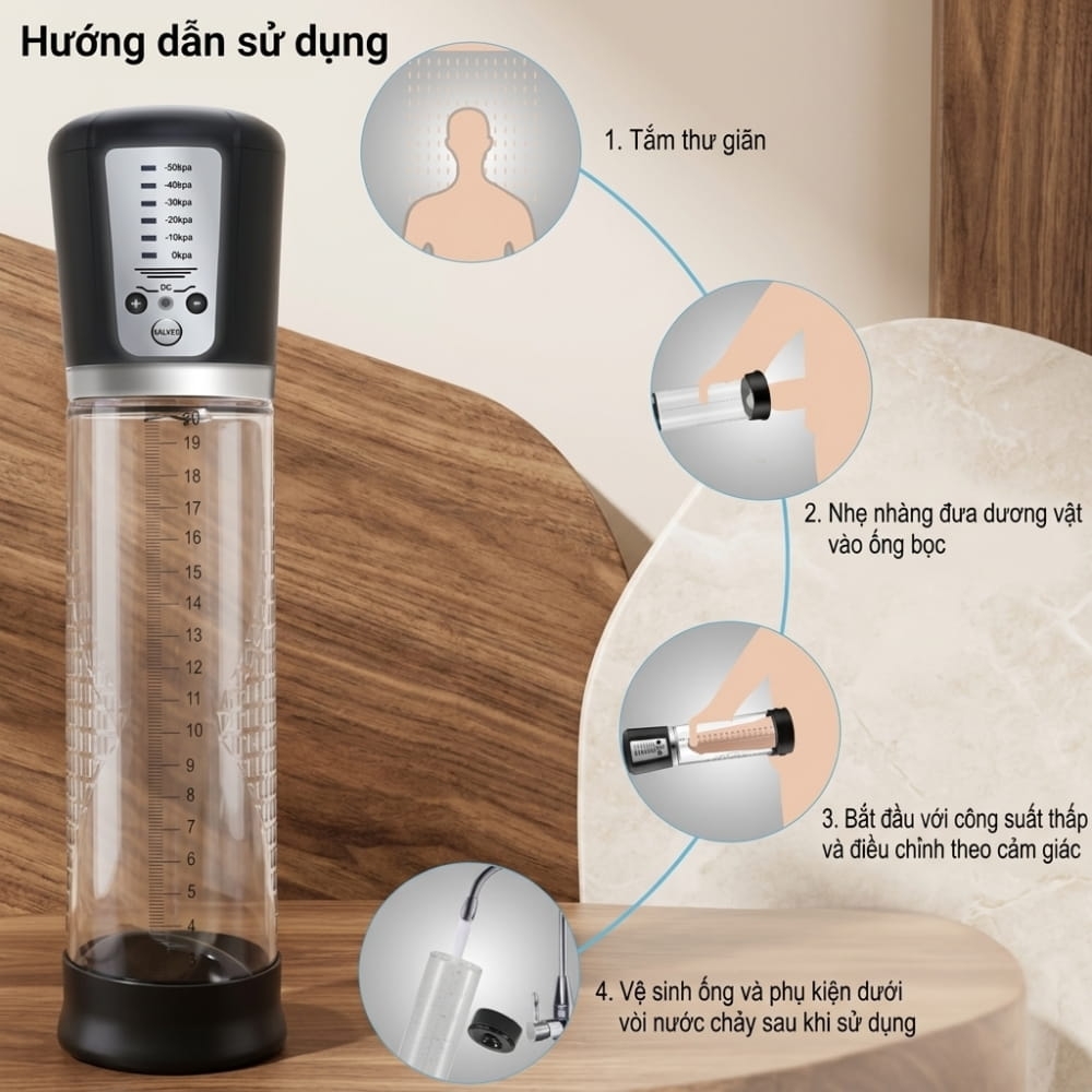 Máy tập tăng kích thước dương vật Penis Pump Auto