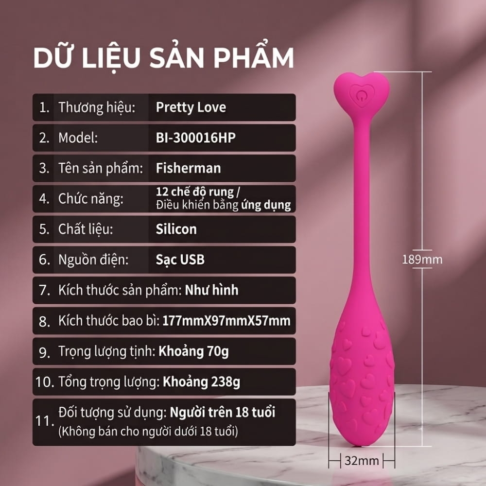 Trứng rung Pretty Love Fisherman App