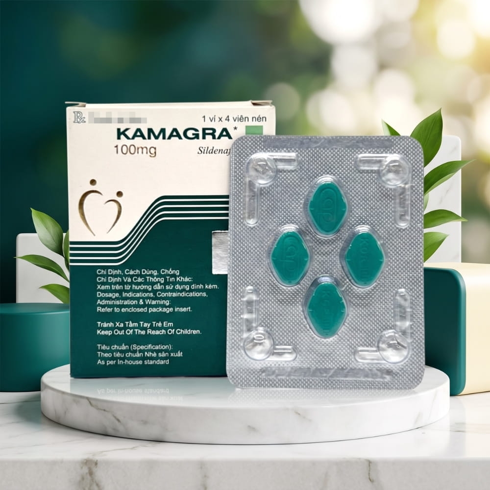 Viên uống cương dương Kamagra 100mg hộp 4 viên