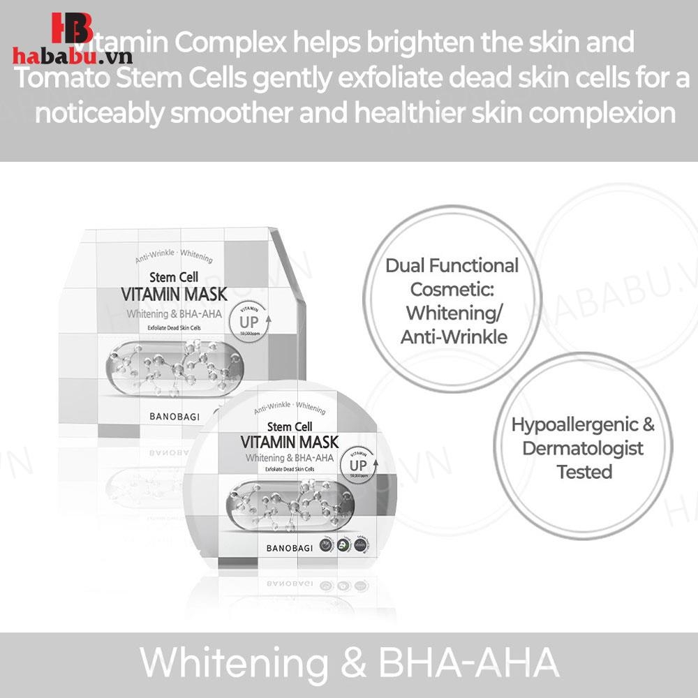 Mặt nạ Banobagi Stem Cell Whitening & BHA-AHA set 10 miếng chính hãng