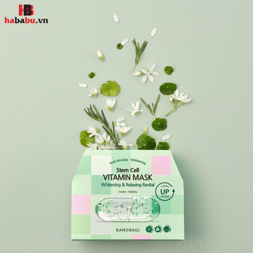 Mặt nạ Banobagi Stem Cell Whitening & Relaxing set 10 miếng chính hãng