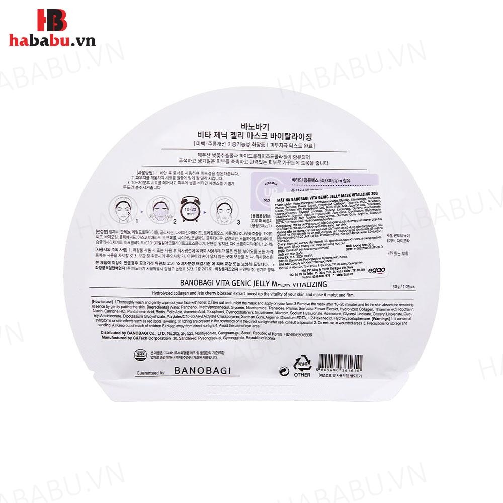 Mặt nạ Banobagi Genic Jelly Mask Vitalizing set 10 miếng chính hãng