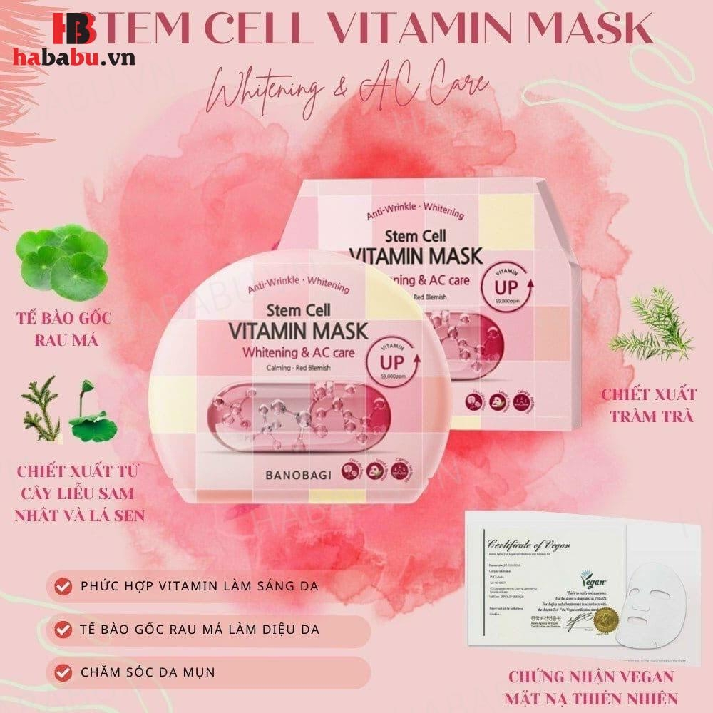 Mặt nạ Banobagi Stem Cell Whitening & AC Care set 10 miếng chính hãng