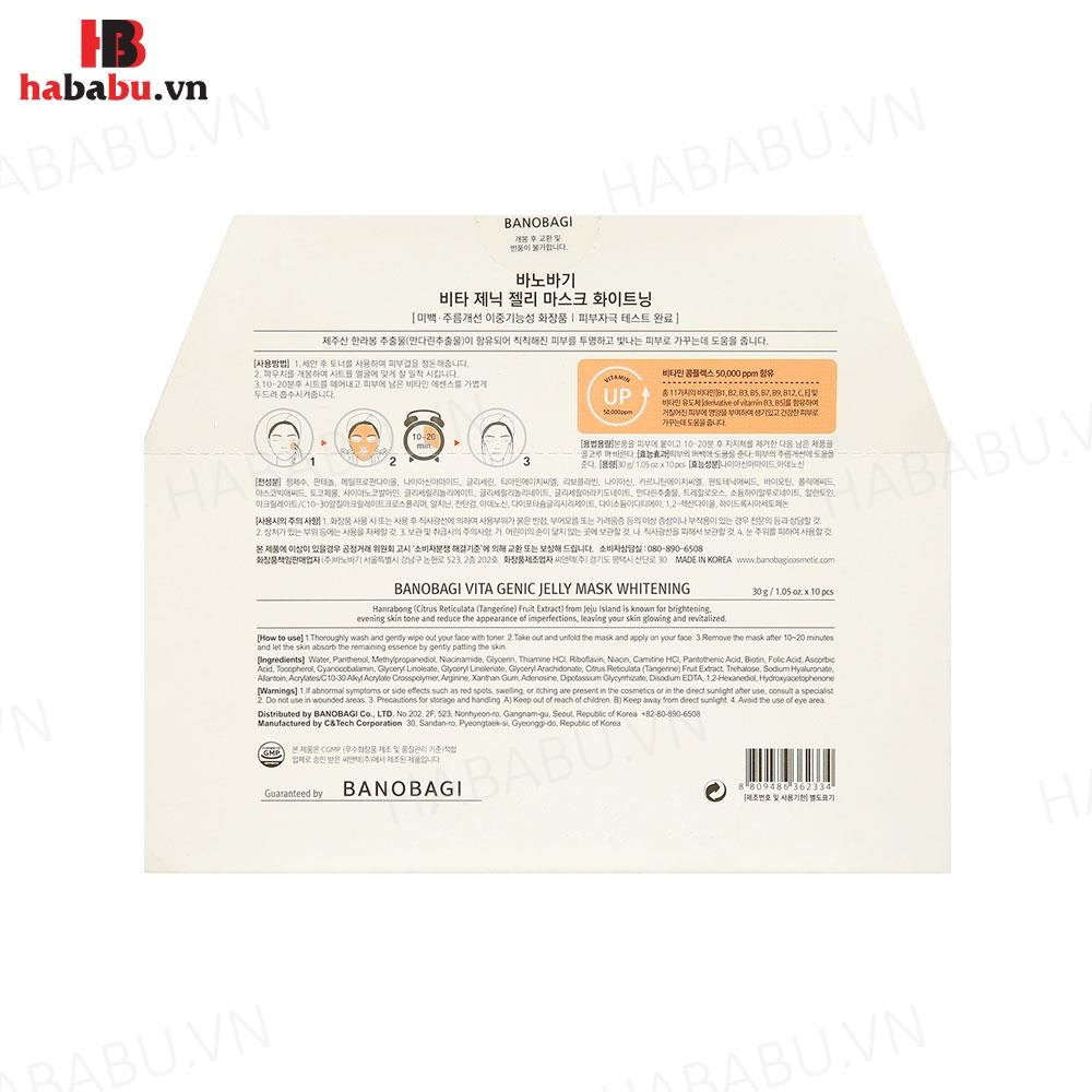 Mặt nạ Banobagi Genic Jelly Mask Vitamin C set 10 miếng chính hãng