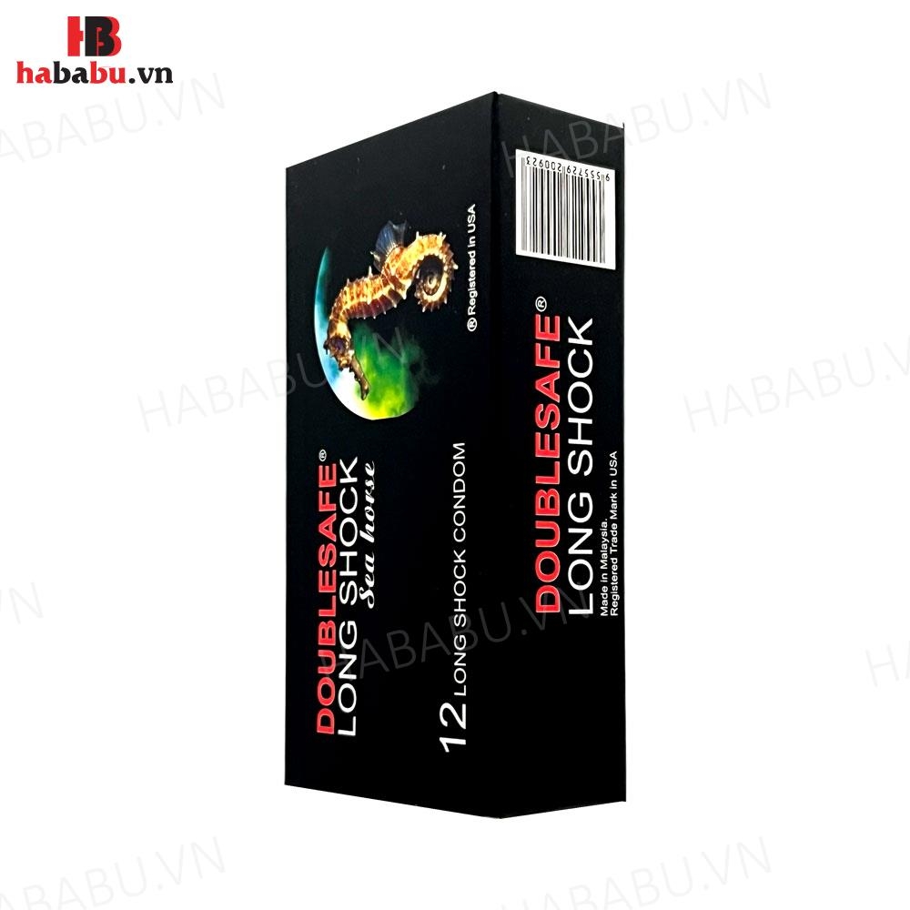 Bao cao su Cá ngựa Doublesafe Seahorse hộp 12 chiếc kéo dài thời gian chính hãng