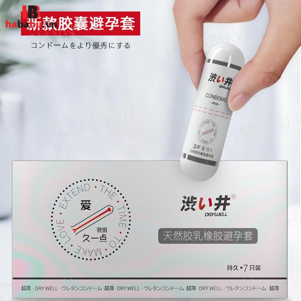 Bao cao su Drywell Long Lasting hộp 7 chiếc kéo dài thời gian chính hãng
