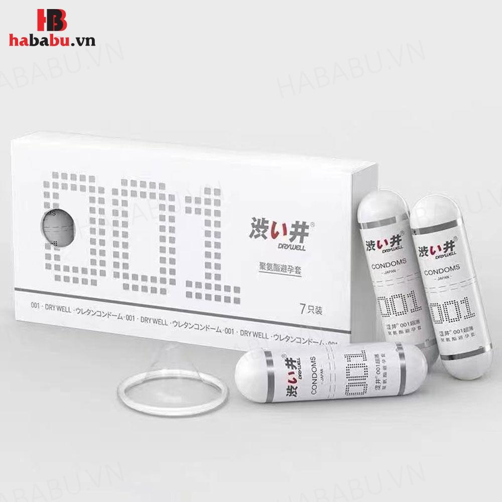Bao cao su siêu mỏng DryWell Ultra Thin 001 7 chiếc chính hãng