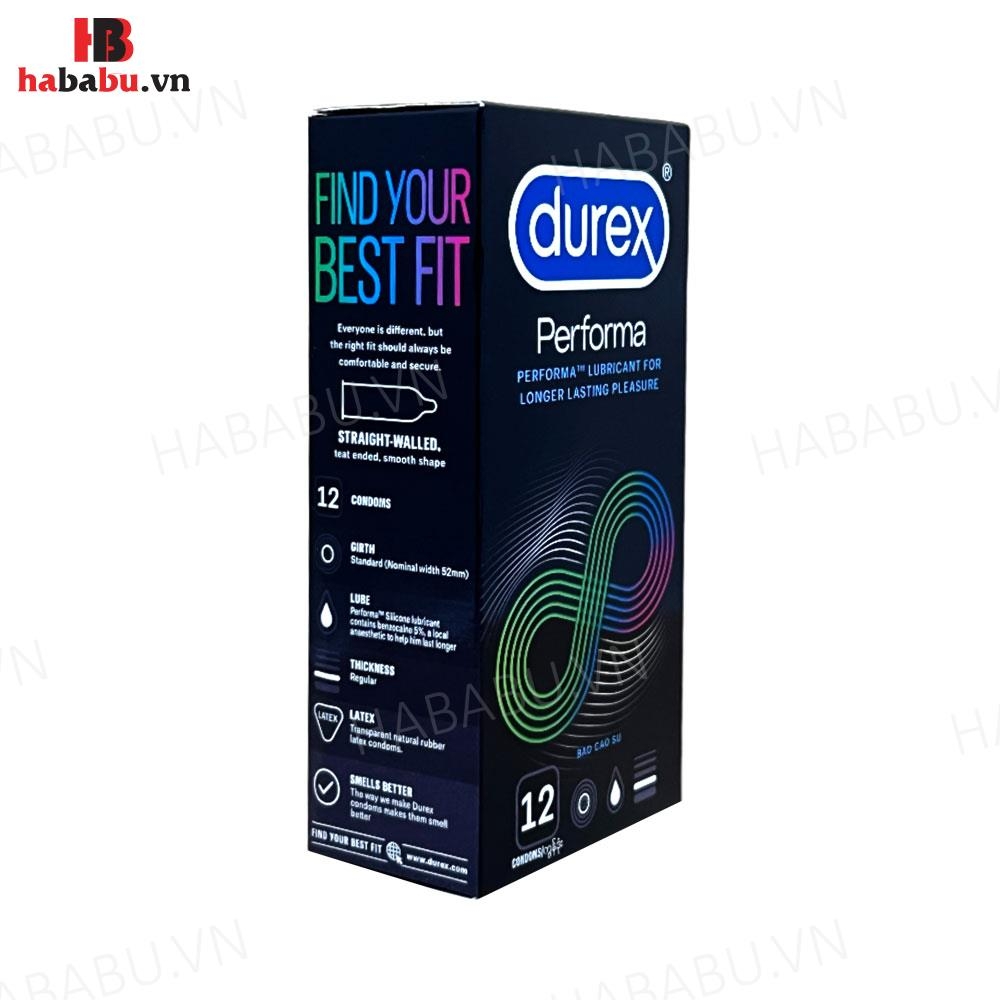 Bao cao su Durex Performa hộp 12 chiếc kéo dài thời gian chính hãng