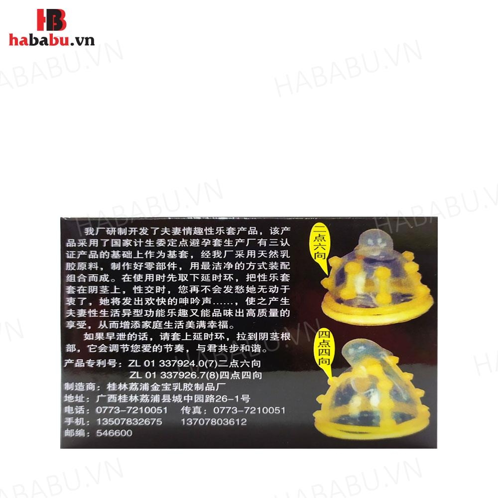 Bao cao su tăng khoái cảm Gold Bi hộp 2 chiếc chính hãng