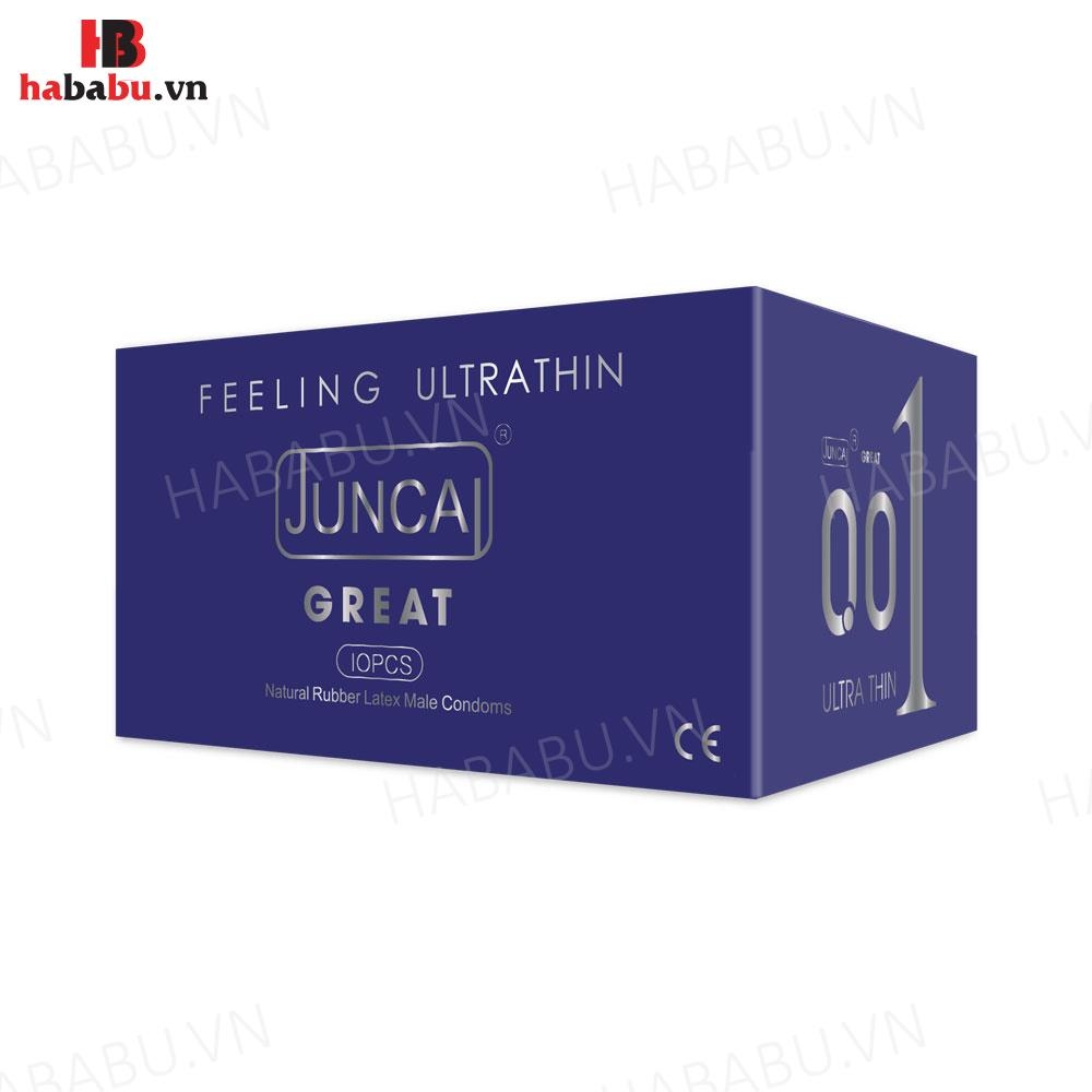 Bao cao su siêu mỏng Juncai Great hộp 10 chiếc chính hãng