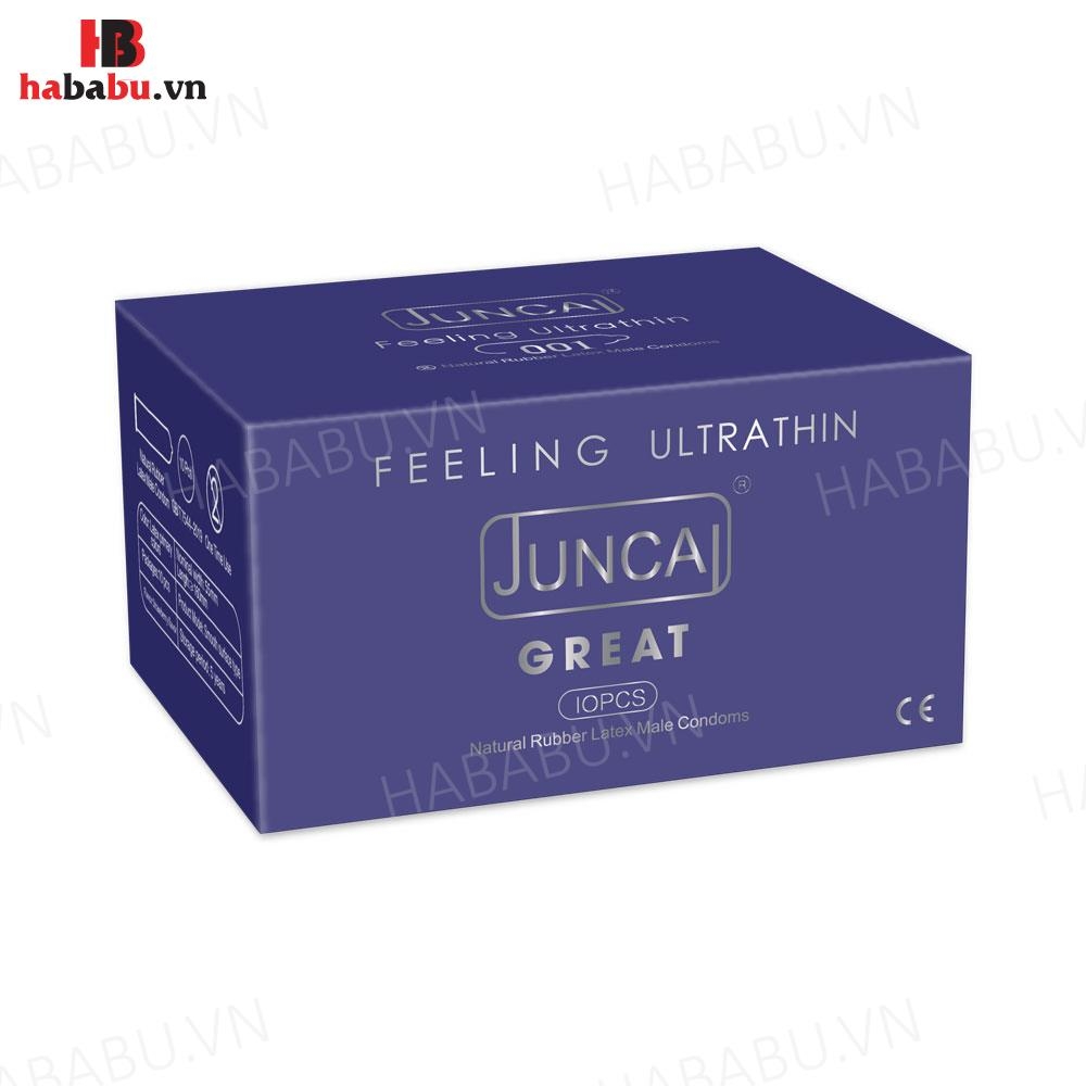 Bao cao su siêu mỏng Juncai Great hộp 10 chiếc chính hãng
