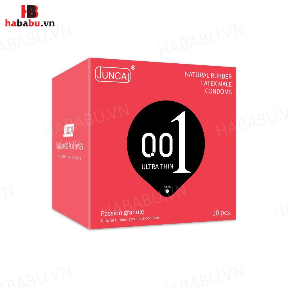 Bao cao su siêu mỏng Juncai 001 Passion Granule hộp 10 chiếc chính hãng