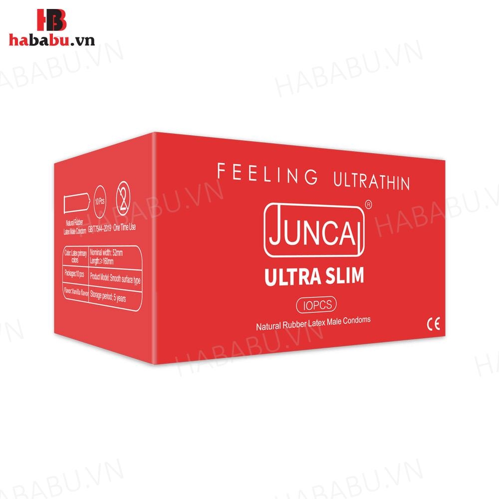 Bao cao su siêu mỏng Juncai Ultra Slim hộp 10 chiếc chính hãng