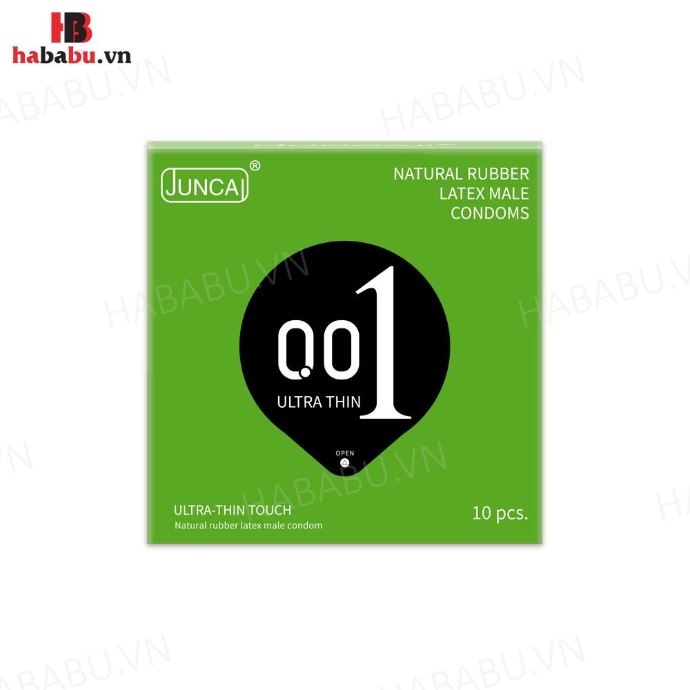 Bao cao su siêu mỏng Juncai 001 Ultra Thin Touch hộp 10 chiếc chính hãng