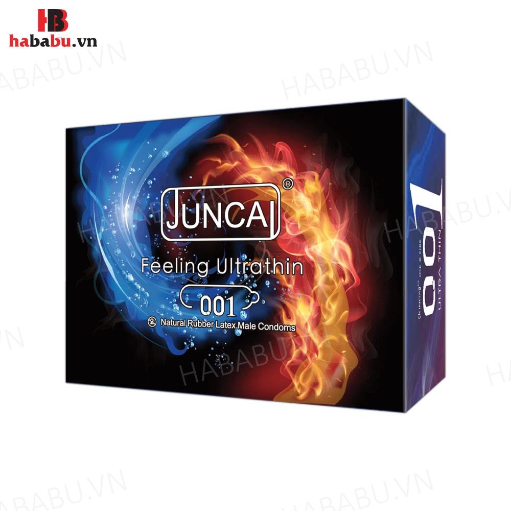 Bao cao su siêu mỏng Juncai Ice & Fire hộp 10 chiếc chính hãng