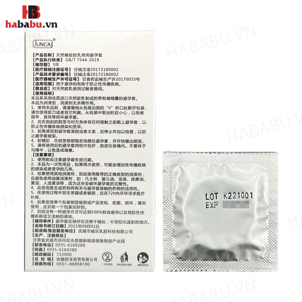 Bao cao su siêu mỏng Juncai Ok Amto G-spot Particle hộp 10 chiếc chính hãng