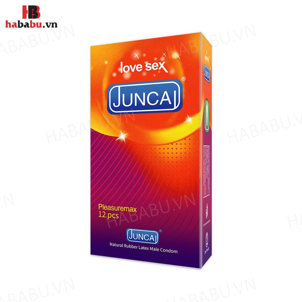 Bao cao su Juncai Pleasuremax hộp 12 chiếc tăng khoái cảm chính hãng