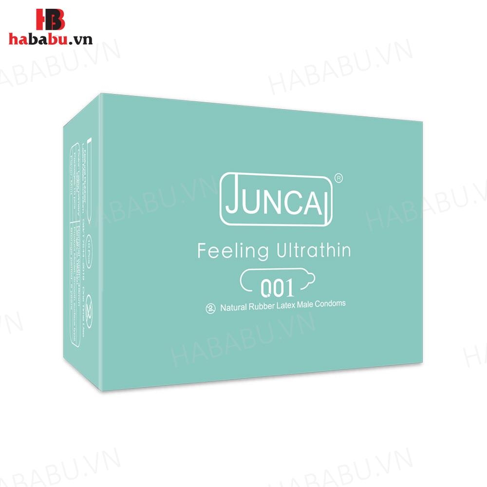 Bao cao su siêu mỏng Juncai Spearmint kéo dài thời gian hộp 10 chiếc chính hãng