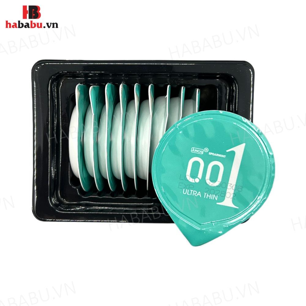 Bao cao su siêu mỏng Juncai Spearmint kéo dài thời gian hộp 10 chiếc chính hãng
