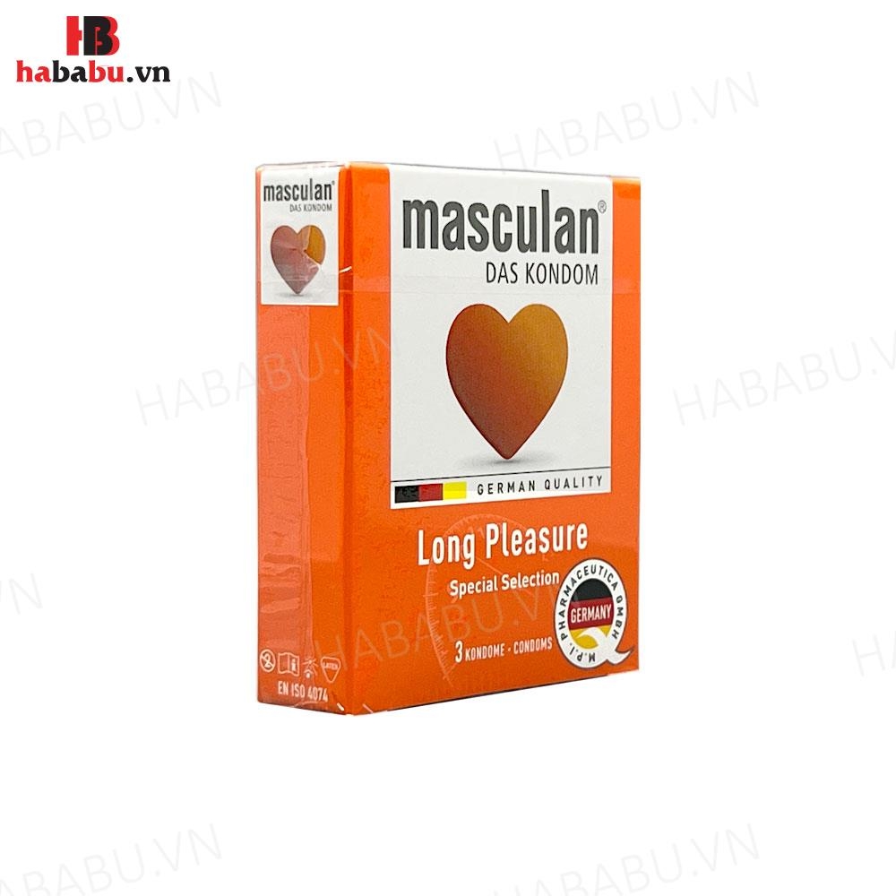 Bao cao su Masculan Long Pleasure hộp 3 chiếc kéo dài thời gian chính hãng