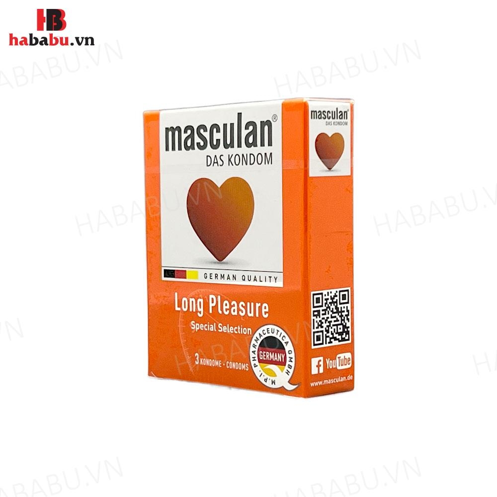 Bao cao su Masculan Long Pleasure hộp 3 chiếc kéo dài thời gian chính hãng