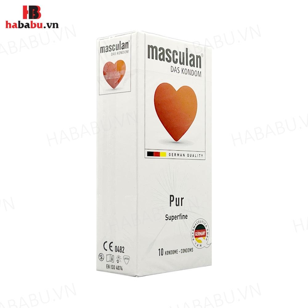 Bao cao su siêu mỏng Masculan Pur hộp 10 chiếc chính hãng