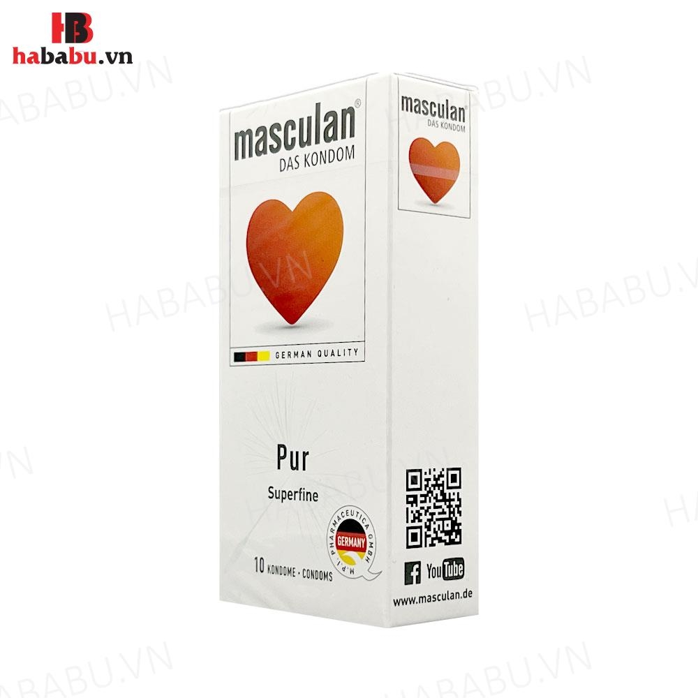 Bao cao su siêu mỏng Masculan Pur hộp 10 chiếc chính hãng