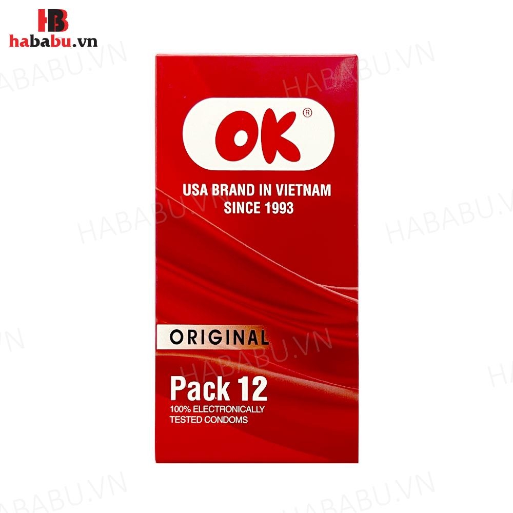 Bao cao su gia đình Ok Original hộp 12 chiếc chính hãng