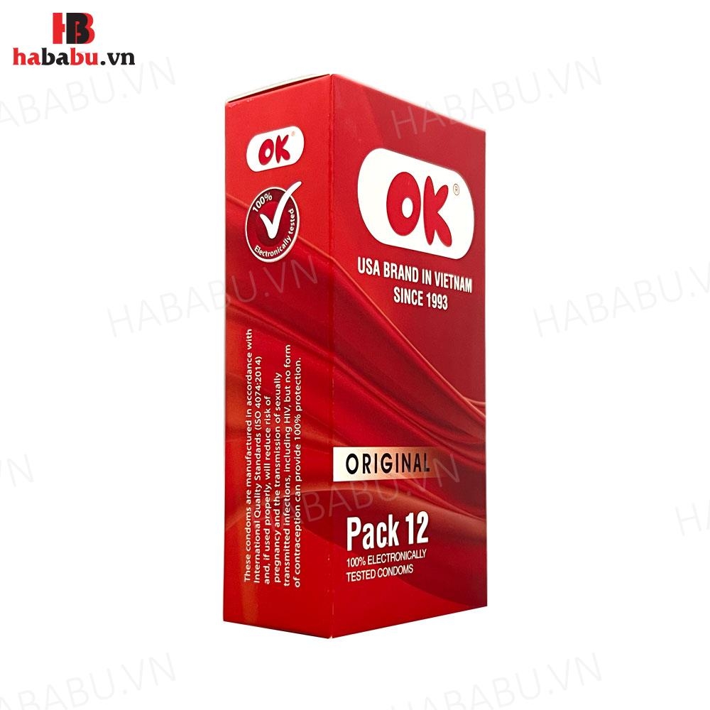 Bao cao su gia đình Ok Original hộp 12 chiếc chính hãng