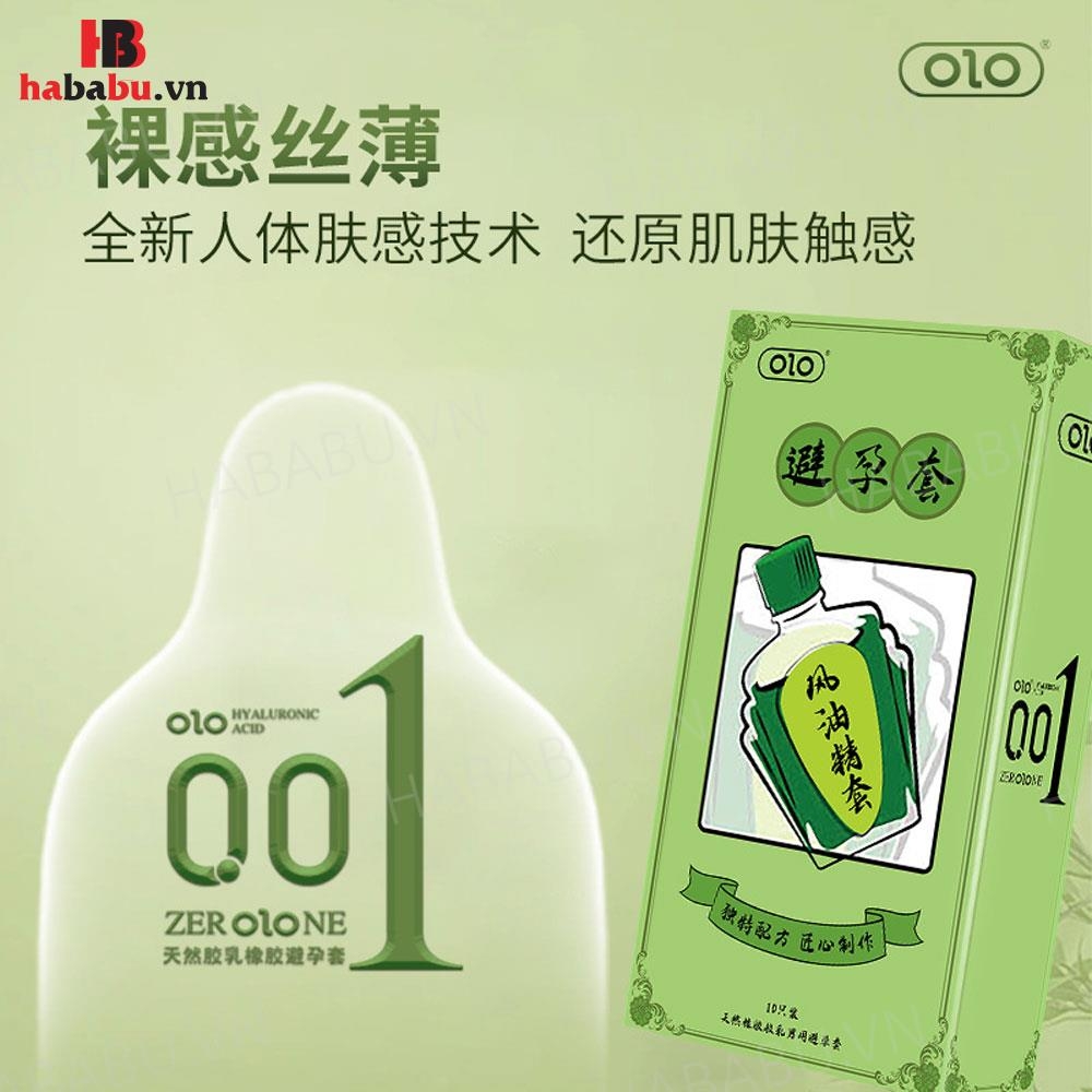 Bao cao su Olo Dầu Gió hộp 10 chiếc siêu mỏng chính hãng