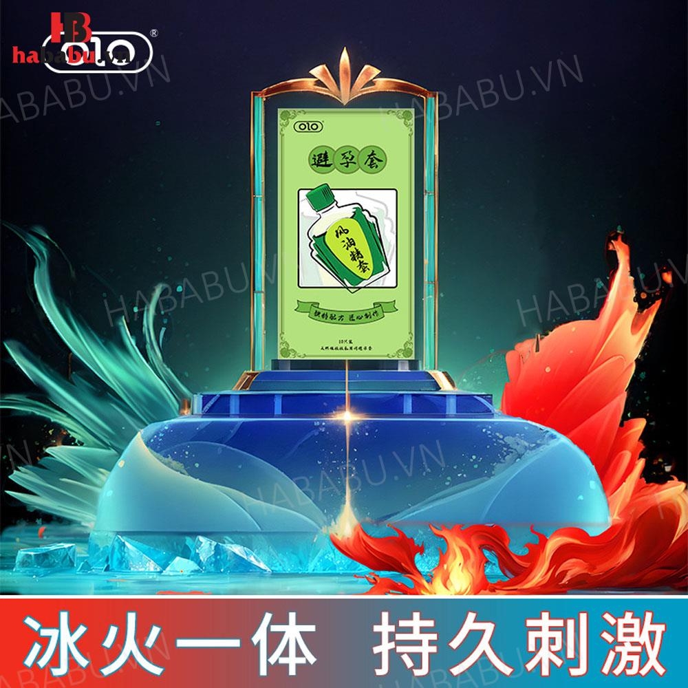 Bao cao su Olo Dầu Gió hộp 10 chiếc siêu mỏng chính hãng