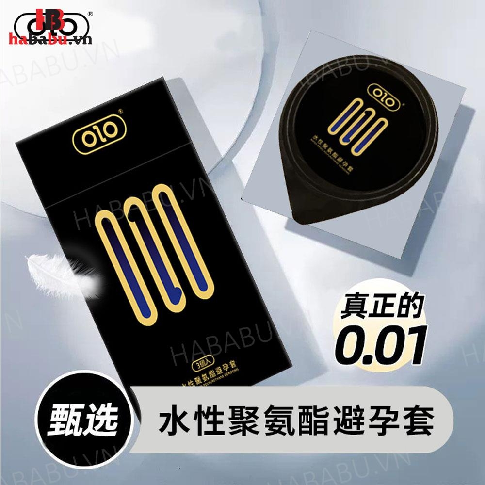 Bao cao su Olo Invisible 0.01mm hộp 3 chiếc siêu mỏng chính hãng