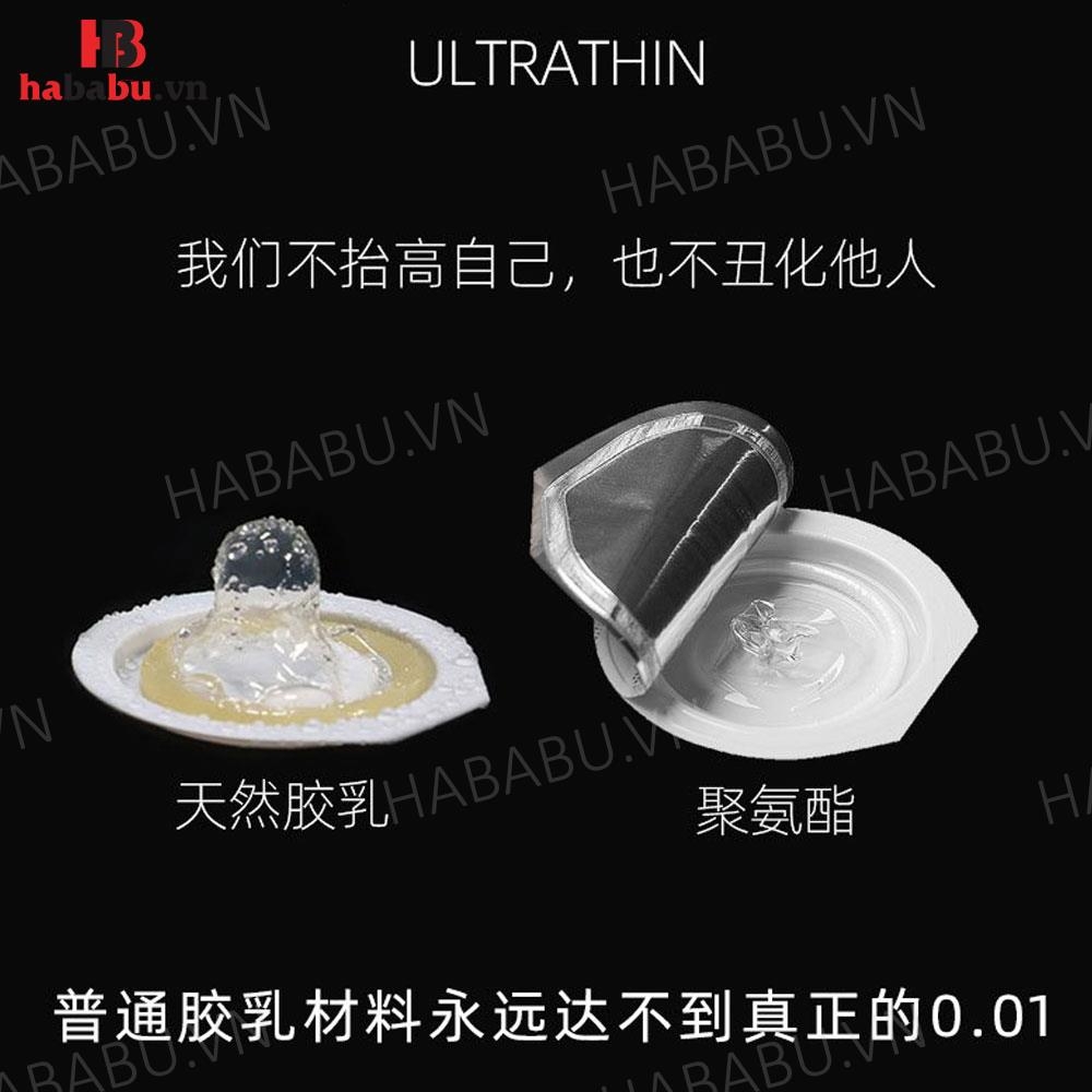 Bao cao su Olo Invisible 0.01mm hộp 3 chiếc siêu mỏng chính hãng