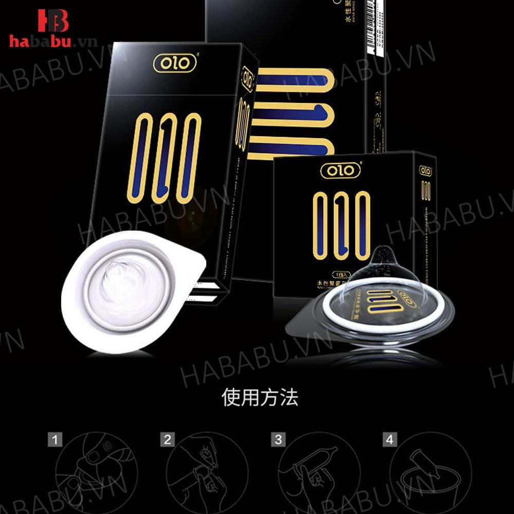 Bao cao su Olo Invisible 0.01mm hộp 3 chiếc siêu mỏng chính hãng