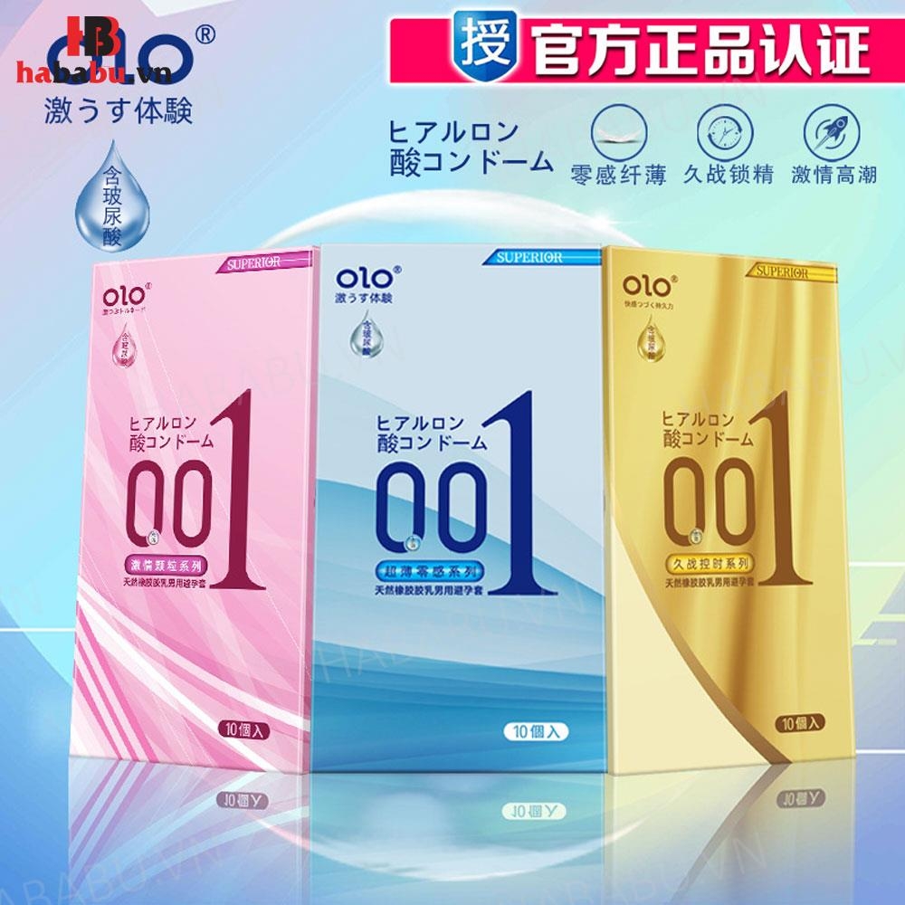 Bao cao su Olo Superior Xanh Siêu Trơn 001 hộp 10 siêu mỏng chính hãng
