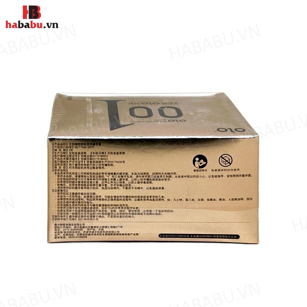 Bao cao su siêu mỏng Olo 0.01 Vàng hộp 10 chiếc chính hãng