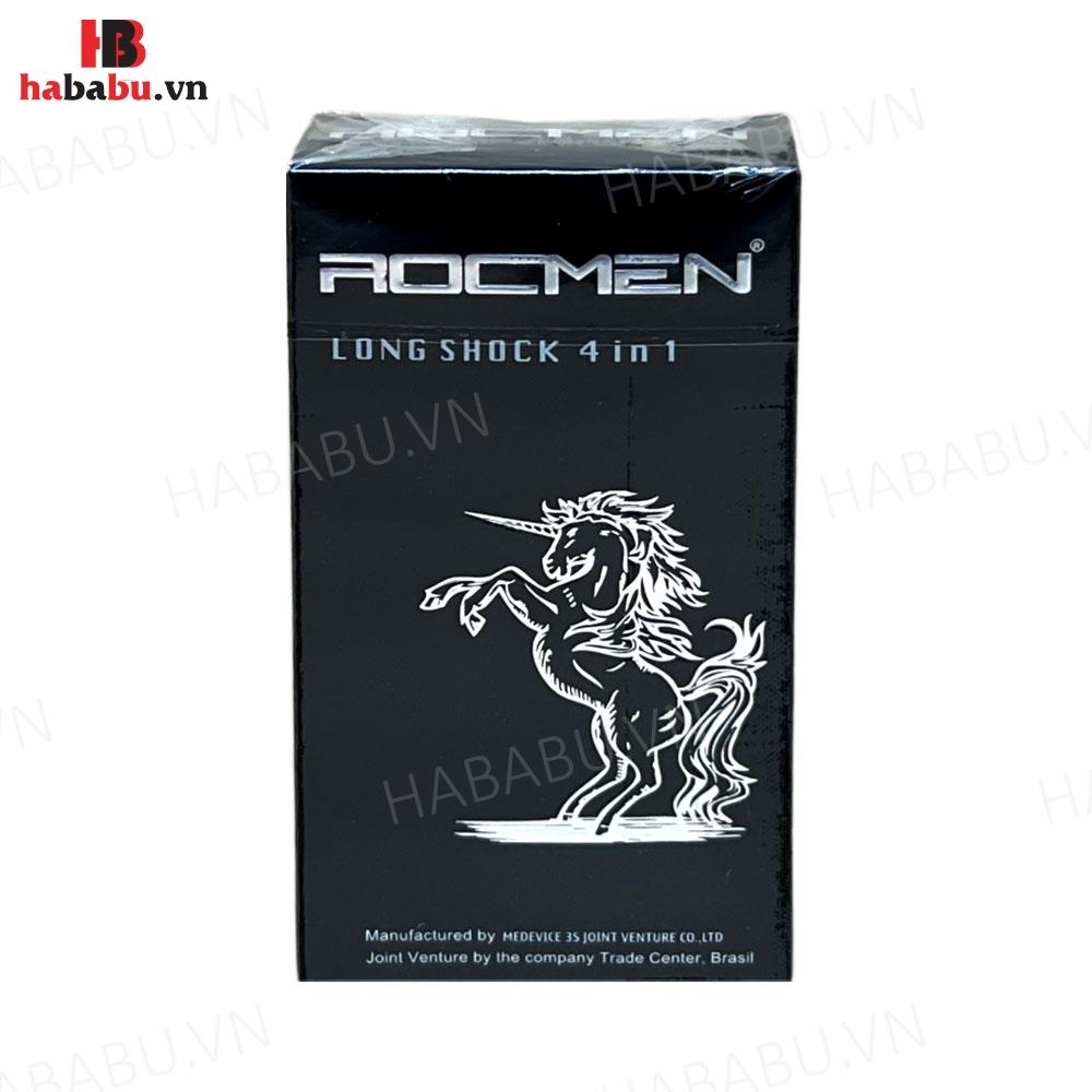 Bao cao su Rocmen Long Shock 4in1 hộp 12 chiếc kéo dài thời gian chính hãng