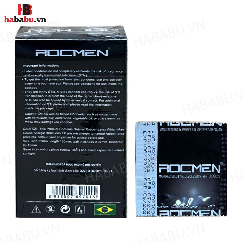 Bao cao su Rocmen Long Shock 4in1 hộp 12 chiếc kéo dài thời gian chính hãng
