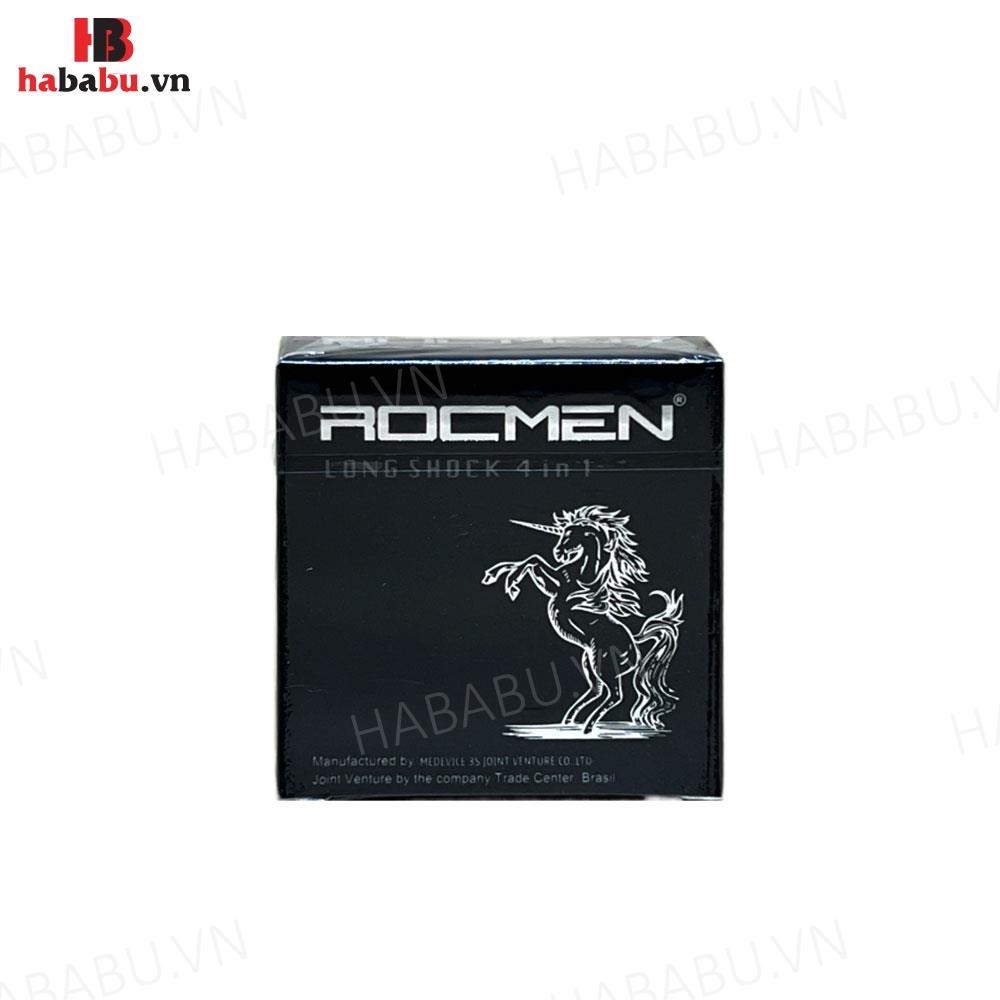 Bao cao su Rocmen Long Shock 4in1 hộp 3 chiếc kéo dài thời gian chính hãng
