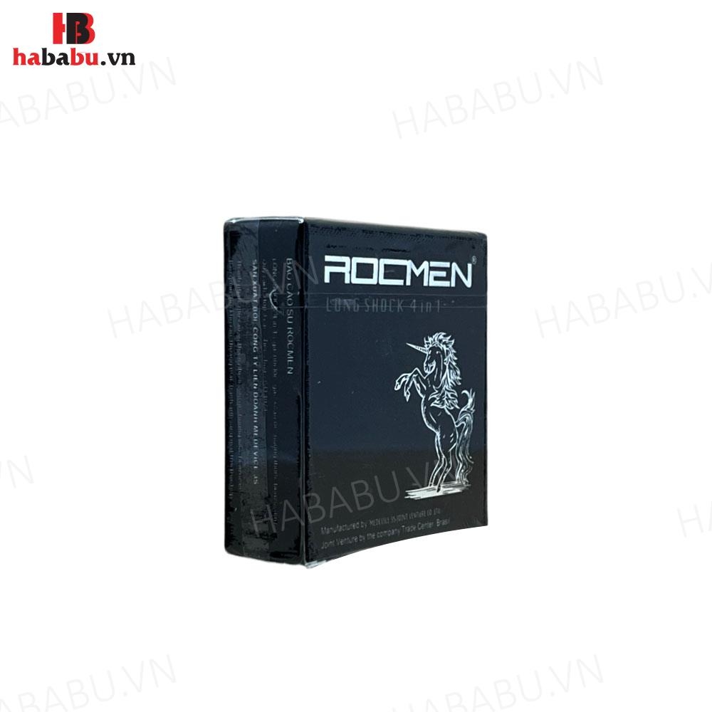 Bao cao su Rocmen Long Shock 4in1 hộp 3 chiếc kéo dài thời gian chính hãng